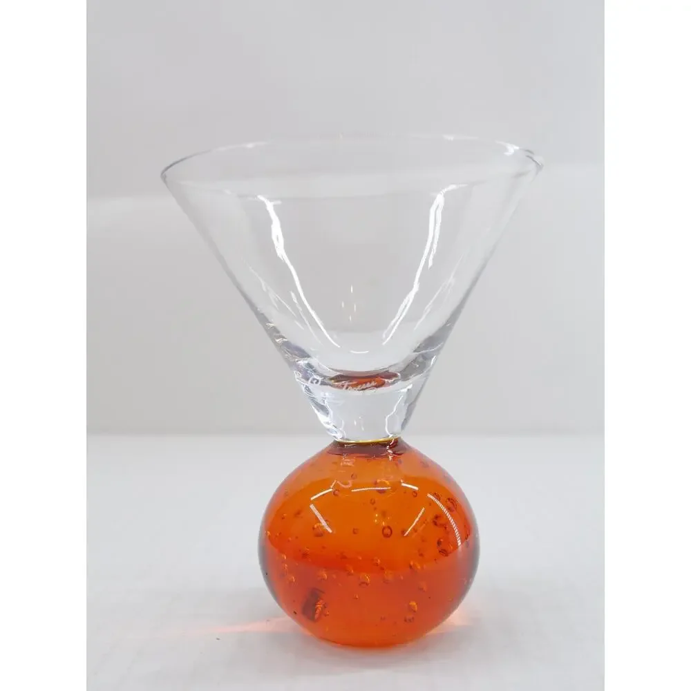 Vintage E Cointreau Martini Cocktail Glass Orange Bubble Ball